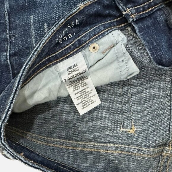 Aeropostale Womens 2 Low-Rise Cotton Denim Chelsea Bootcut Distressed Blue Jeans - Picture 2 of 4
